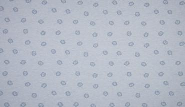 RESTSTÜCK 1,20cm !!! - Bio Jersey - Blumen - melange blau